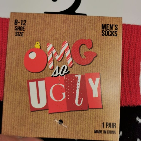 Omg so Ugly Christmas Santa Claws Cat Sock - Picture 2 of 4